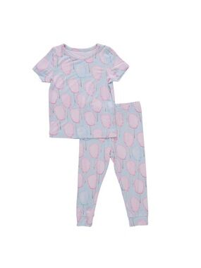 🍭☁️ Girls Pink Chicken Cotton Candy Bamboo Pajama Set ☁️🍭